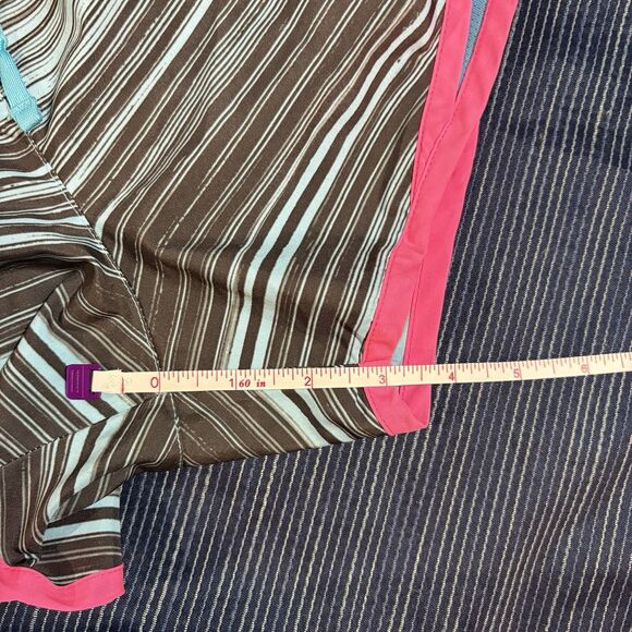 Nike Dri-FIT Running Shorts Women S Blue Striped Pink Trim Athletic Training Gym - Picture 6 of 9